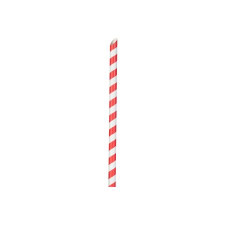 Bubble Tea paper straw with red and white stripes