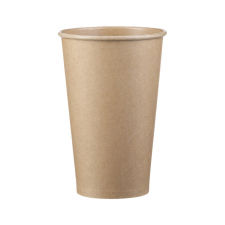 Vaso de papel kraft de pared simple marrón natural