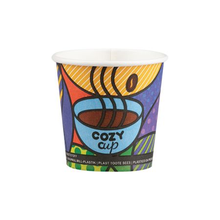 Vaso de papel de pared simple con diseño Cozy Cup