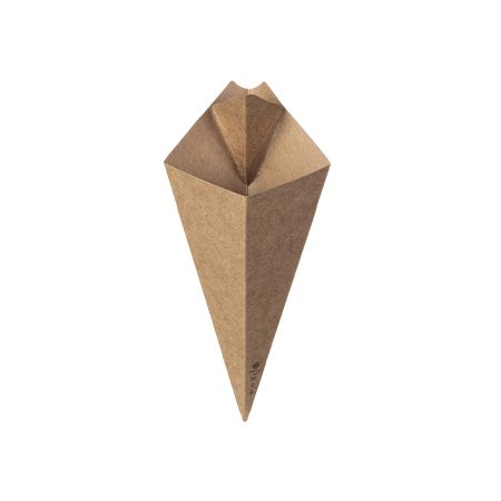 Kraft Paper Cone Chip Cup z wbudowaną przegródką na dressing