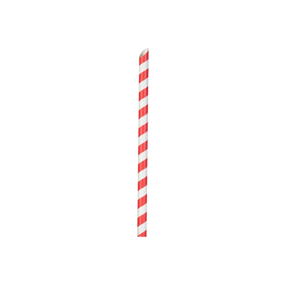 Bubble Tea paper straw with red and white stripes